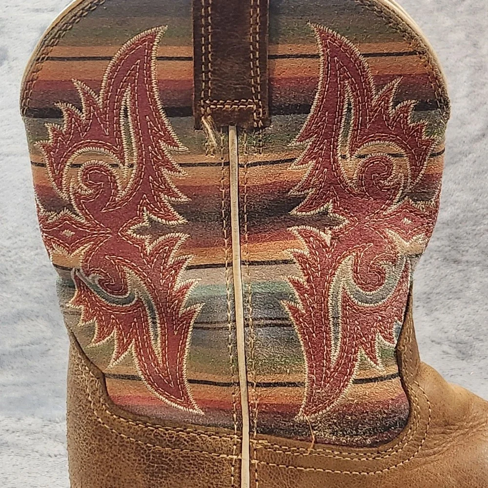 Ariat Boots Girls 2.5 Brown Leather Lonestar Square Toe Western Cowgirl